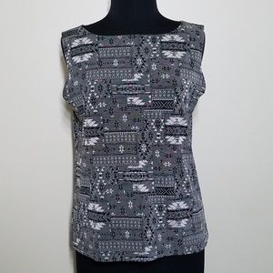 Chico's Travelers Aztec Print Stretch Tank Large